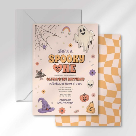 ハロウィン最初の誕生日 グルービーなスプーキー1 招待状