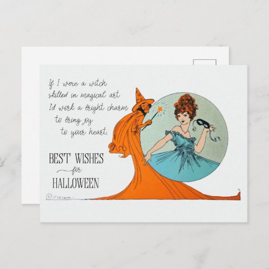 ハロウィン最高のの魔法の魔女はがき ポストカード (正面/裏面)