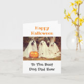 ハロウィン最高のドッグパパエバーペットフォト カード (黄色い花)