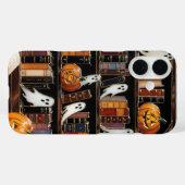 ハロウィン本棚スマホケース ゴースト パンプキン Case-Mate iPhoneケース (裏面 (横))