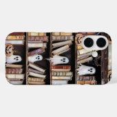 ハロウィン本棚スマホケース ゴースト パンプキン Case-Mate iPhoneケース (裏面 (横))