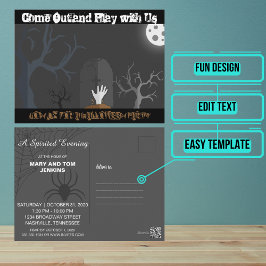 ハロウィン来招待状アウトと遊ゴシックド ポストカード