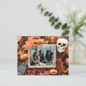 ハロウィン枠の葉書のあなたの写真 ポストカード (スタンド正面)