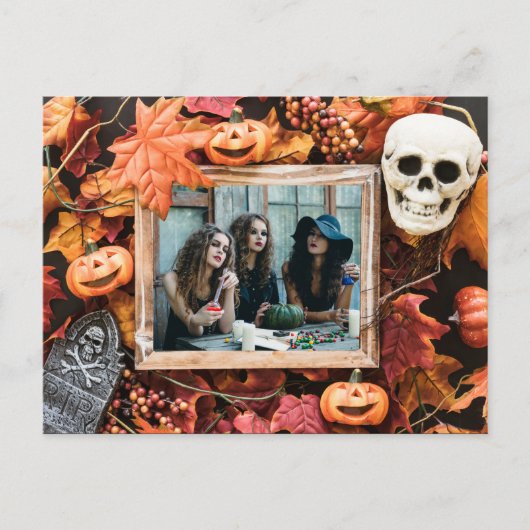 ハロウィン枠の葉書のあなたの写真 ポストカード (正面)