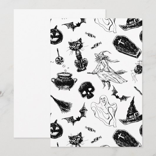 ハロウィン柄のデザイン (正面/裏面)