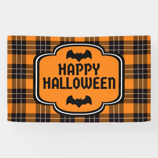 ハロウィン柄チェック 横断幕 (横)