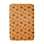 ハロウィン柄 クモ オレンジ黒 バスマット (正面縦)