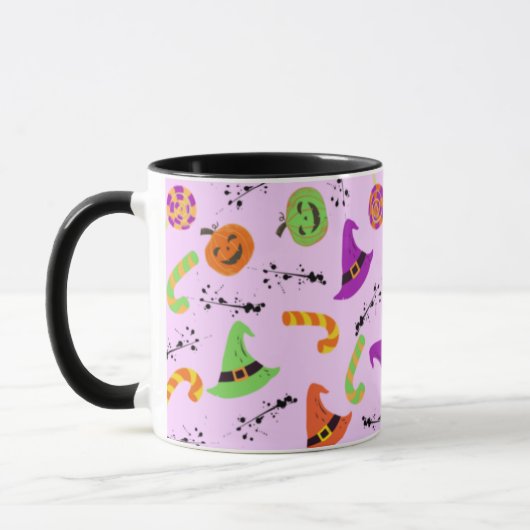 ハロウィン柄 パープルマグカップ マグカップ (左)