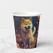 ハロウィン柴犬とカボチャ 怖い 紙コップ (裏面)