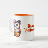 ハロウィン梟コーヒーマグ ツートーンマグカップ (正面左)