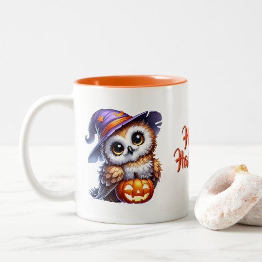 ハロウィン梟コーヒーマグ ツートーンマグカップ (ドーナツ)