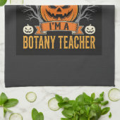 ハロウィン植物学教師スケルトンカボチャデザイン キッチンタオル (折り畳み)