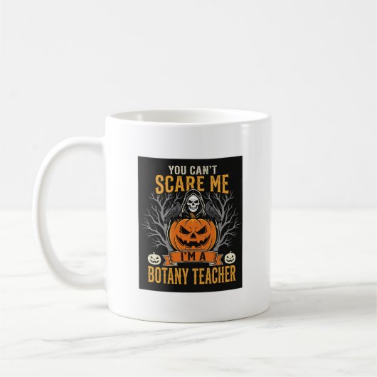 ハロウィン植物学教師スケルトンカボチャデザイン コーヒーマグカップ (左)