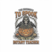 ハロウィン植物学教師ビンテージ彫刻カボチャ シール (正面)