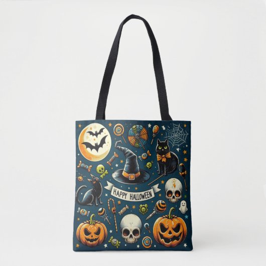 ハロウィン楽しい怖い トートバッグ (正面)