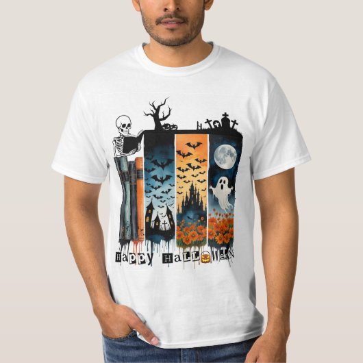 ハロウィン楽しい筆跡デザインTシャツ Tシャツ (正面)
