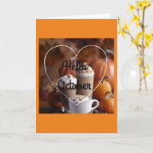 ** *ハロウィン気にをお願い** カード (黄色い花)