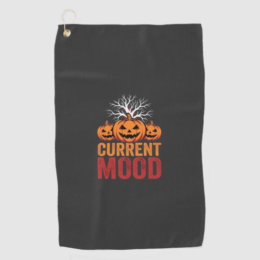 ハロウィン気分 パンプキンツリーデザイン ゴルフタオル (正面)