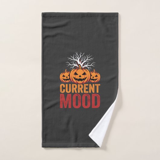 ハロウィン気分 パンプキンツリーデザイン ハンドタオル (ハンドタオル)
