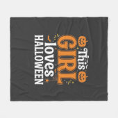 ハロウィン活字デザインが好きな女の子 SVGデザイン_1 フリースブランケット (正面(横))