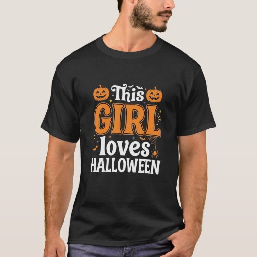 ハロウィン活字デザインが好きな女の子 SVGデザイン_1 Tシャツ (正面)