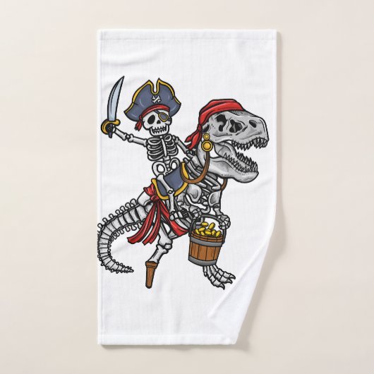ハロウィン海賊恐竜スケルトン ハンドタオル (ハンドタオル)