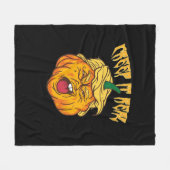 ハロウィン熱狂するパンプキントランプキンの衣装 フリースブランケット (正面(横))