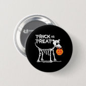 ハロウィン犬をトリックまたは治療する 缶バッジ (正面&裏面)