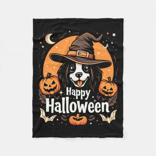 ハロウィン犬ロングスリーブ フリースブランケット (正面)
