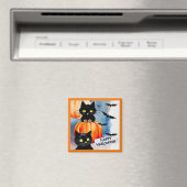 ハロウィン猫とこうもり磁石 マグネット (インサイチュ (食洗機))