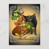 ハロウィン猫とマウスゲームはがき ポストカード (正面)