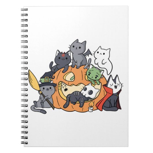 ハロウィン猫と子猫 ノートブック (正面)