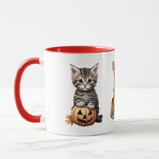 ハロウィン猫と犬» Cute Autumn Mug マグカップ (左)