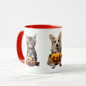 ハロウィン猫と犬» Cute Autumn Mug マグカップ (正面左)