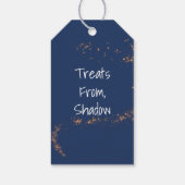 ハロウィン猫と箒を組んで夜空を楽しむラベル ギフトタグ (裏面)