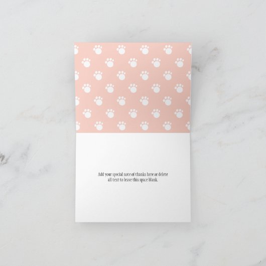 ハロウィン猫のおむつのピンクのベビーシャワーは感謝していしています サンキューカード (内部)