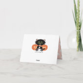 ハロウィン猫のおむつのピンクのベビーシャワーは感謝していしています サンキューカード (裏面)