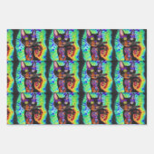 ハロウィン猫のプレゼントクールを3種類セット ラッピングペーパーシート (正面)