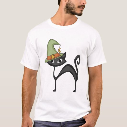 ハロウィン猫のTシャツおよびギフト Tシャツ (正面)