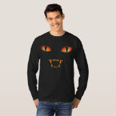 ハロウィン猫のTシャツのハロウィンの黒猫のワイシャツ Tシャツ (正面フル)