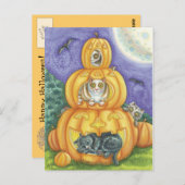 ハロウィン猫はがき ポストカード (正面/裏面)