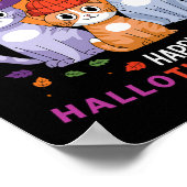 ハロウィン猫サンクスハッピーハロー ポスター (角)