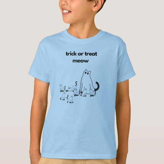 ハロウィン猫ファミリーガールズボーイTシャツ Tシャツ (正面)