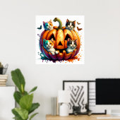 ハロウィン猫ポスター ポスター (ホームオフィス)
