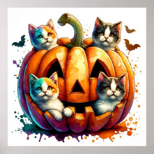 ハロウィン猫ポスター ポスター (正面)