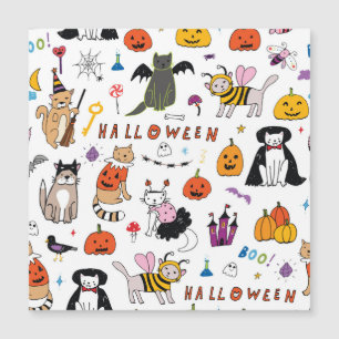 ハロウィン猫ヴィンテージ線パターン