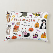 ハロウィン猫ヴィンテージ線パターン アクセントクッション (裏面)