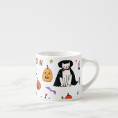 ハロウィン猫ヴィンテージ線パターン エスプレッソカップ (右)