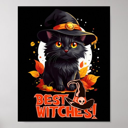 ハロウィン猫好きおもしろい不気味ハロウィンホラー ポスター (正面)