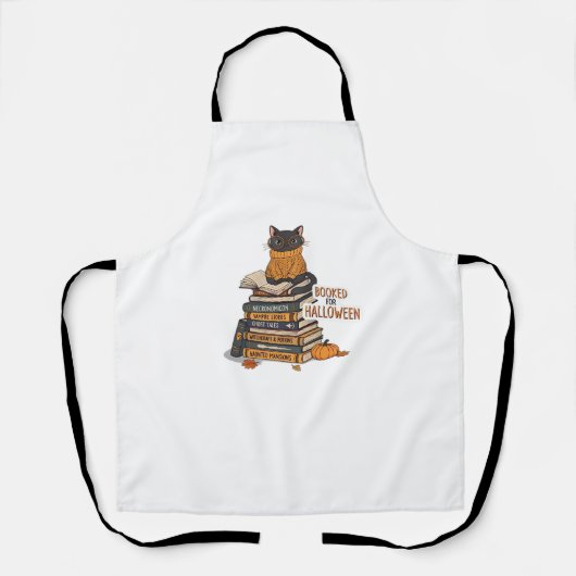 ハロウィン猫好きクラシックTシャツ用の予約 エプロン (正面)